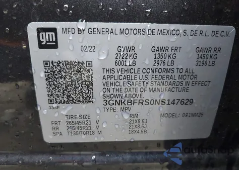 2022 Chevrolet Blazer Fwd Premier z USA, uszkodzony, nr VIN 3GNKBFRS0NS147629